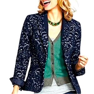 CAbi Navy Jacquard Blazer